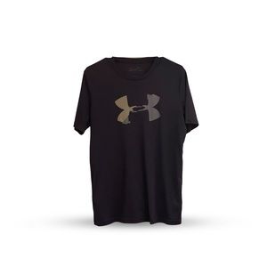 Main size large, black, 100% polyester under armor tee